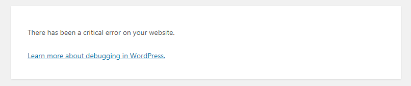 wordpress plugins error message - 'There has been a critical error on your website'
