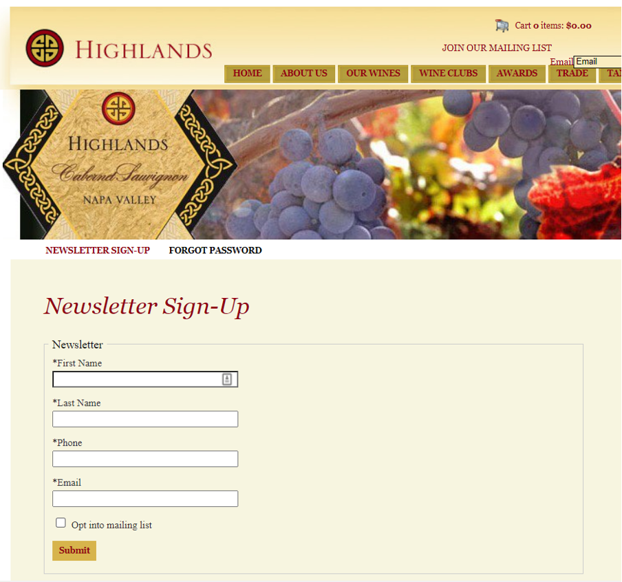 highlands winery