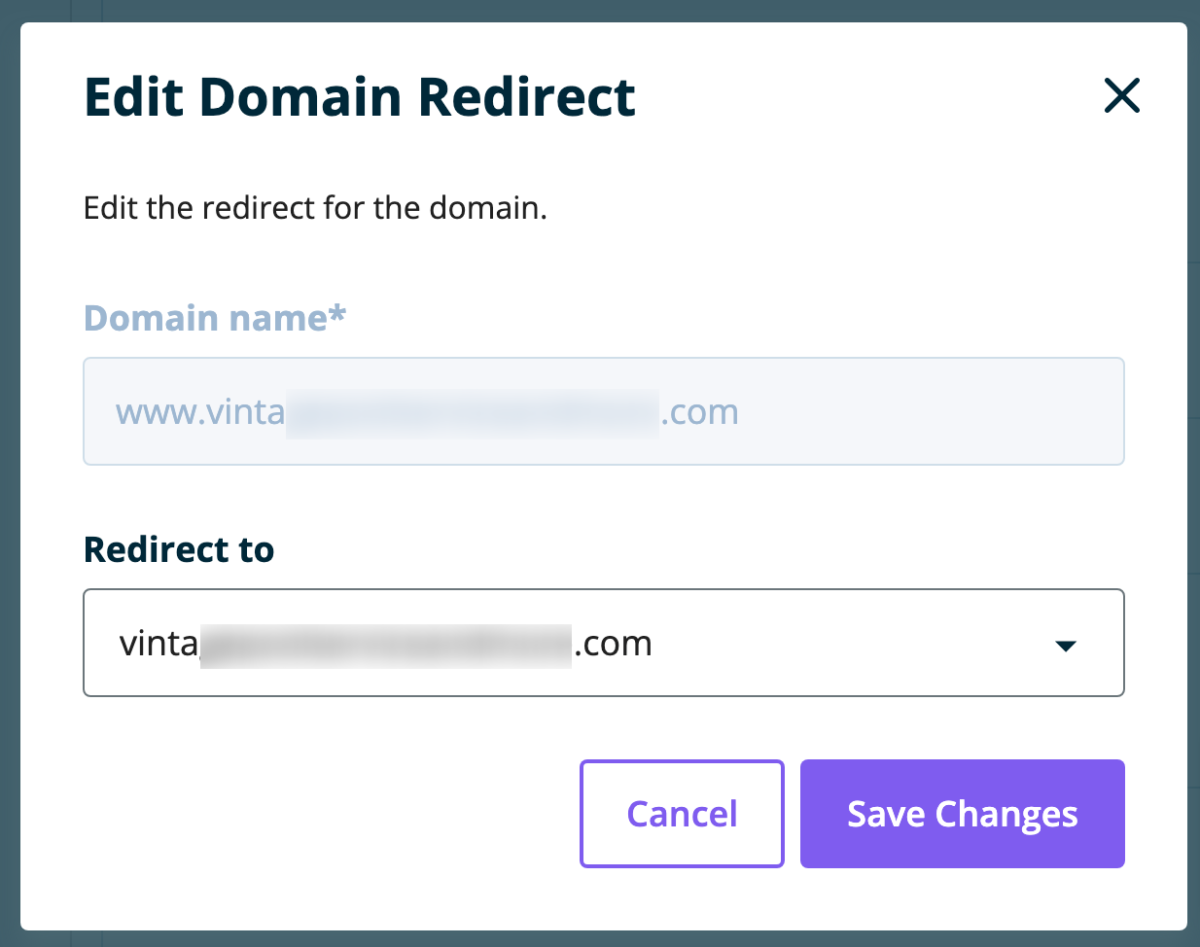 add domain redirect
